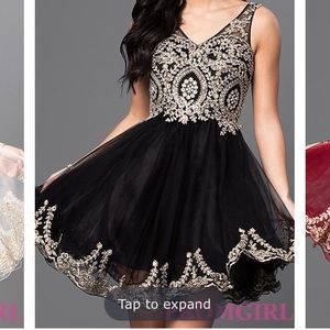 Black and Gold Embellished Dress